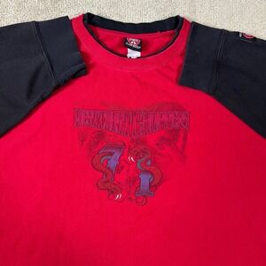 West Coast Choppers Jesse James Long Sleeve Motorcycle Red T-Shirt‎ Mens 2XL